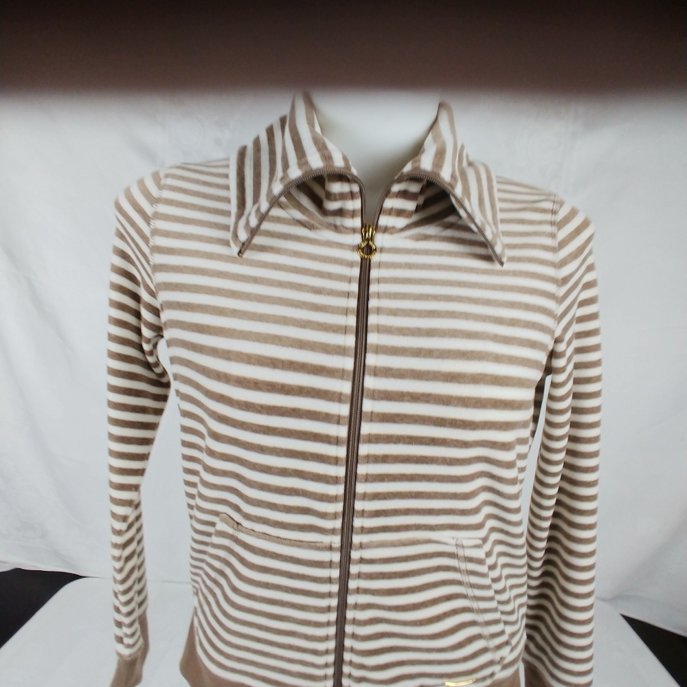 Calvin Klein, full zipper, velour top.